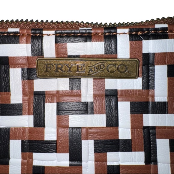 FRYE & CO Multicolor Embossed Woven Braided Crossbody Handbag Bag - Picture 3 of 13